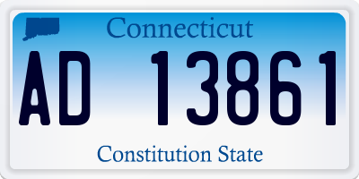 CT license plate AD13861
