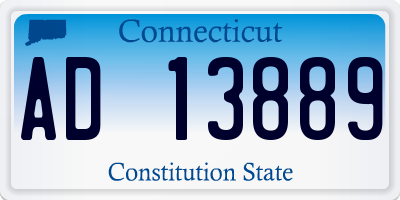CT license plate AD13889