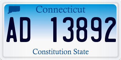 CT license plate AD13892