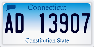 CT license plate AD13907