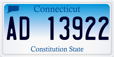 CT license plate AD13922