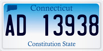 CT license plate AD13938