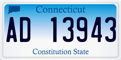 CT license plate AD13943