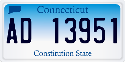 CT license plate AD13951