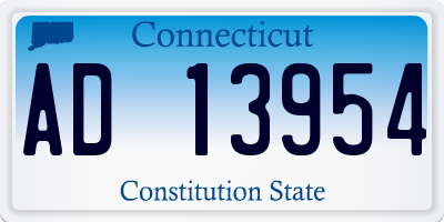 CT license plate AD13954