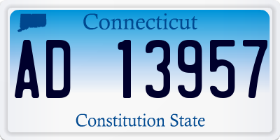 CT license plate AD13957