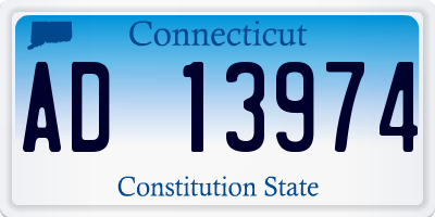 CT license plate AD13974