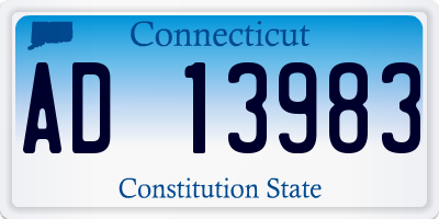 CT license plate AD13983