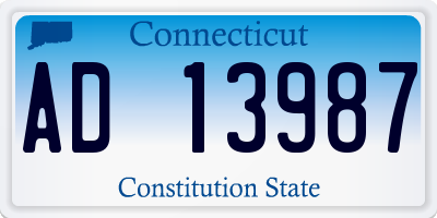 CT license plate AD13987