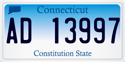CT license plate AD13997