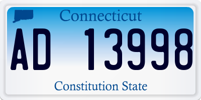 CT license plate AD13998
