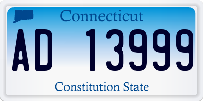 CT license plate AD13999