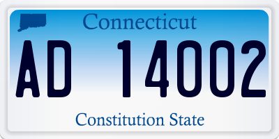 CT license plate AD14002