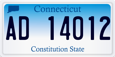 CT license plate AD14012