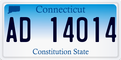 CT license plate AD14014