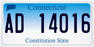 CT license plate AD14016
