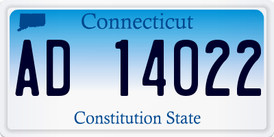 CT license plate AD14022