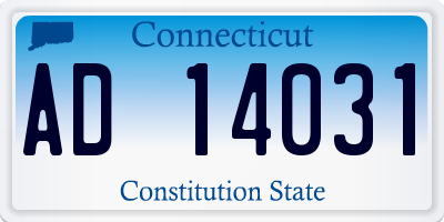 CT license plate AD14031