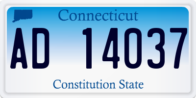CT license plate AD14037