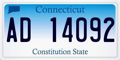 CT license plate AD14092
