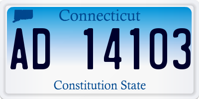 CT license plate AD14103