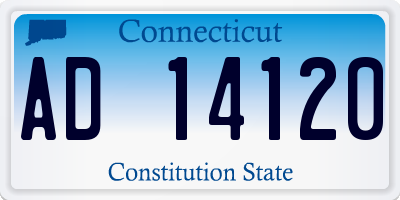 CT license plate AD14120
