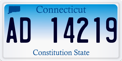 CT license plate AD14219