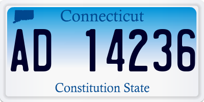 CT license plate AD14236