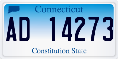 CT license plate AD14273