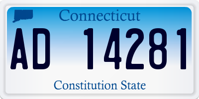 CT license plate AD14281