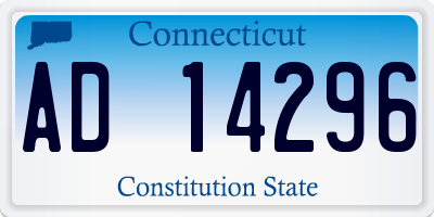 CT license plate AD14296