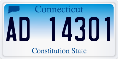 CT license plate AD14301