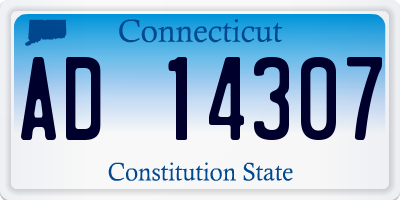 CT license plate AD14307