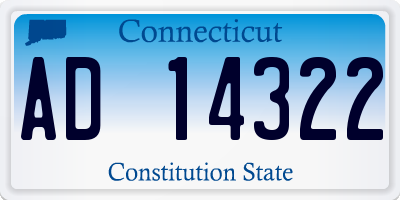CT license plate AD14322