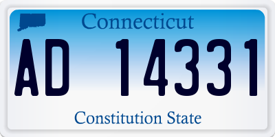 CT license plate AD14331