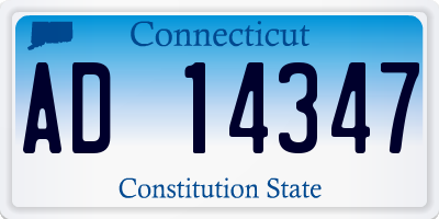 CT license plate AD14347