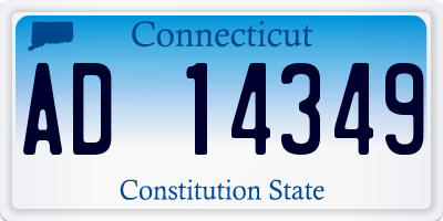 CT license plate AD14349
