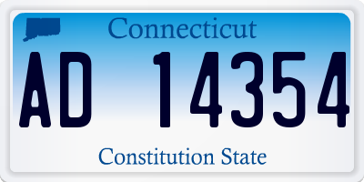 CT license plate AD14354