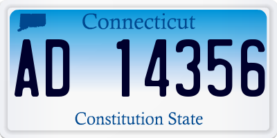 CT license plate AD14356