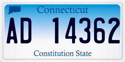 CT license plate AD14362
