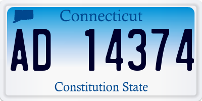 CT license plate AD14374