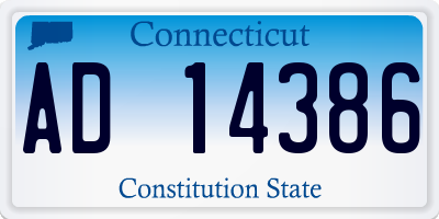 CT license plate AD14386