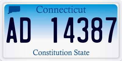 CT license plate AD14387