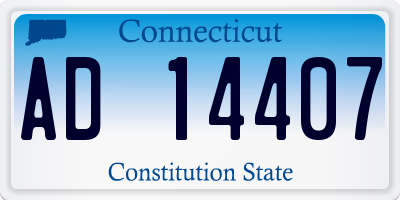 CT license plate AD14407