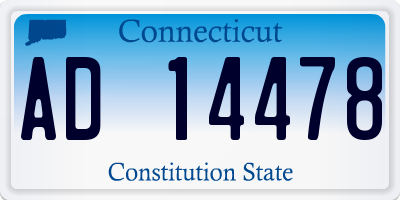 CT license plate AD14478