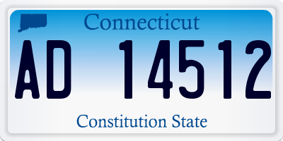 CT license plate AD14512