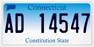 CT license plate AD14547