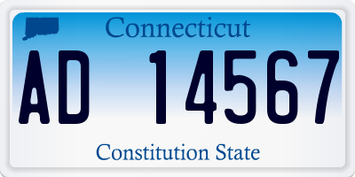 CT license plate AD14567