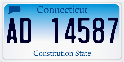 CT license plate AD14587