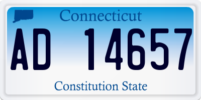 CT license plate AD14657